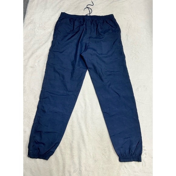 Vintage Reebok Men's Large Windbreaker Track Pants Lined Ankle Zip Navy Blue - Picture 8 of 8